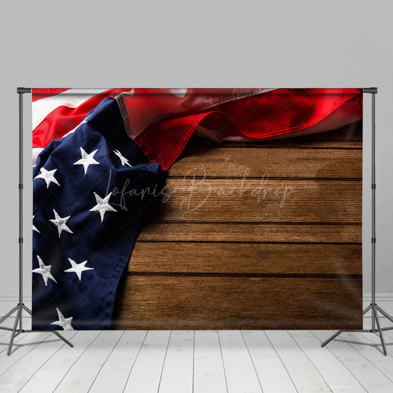 Lofaris Usa Flag Vintage Wood Grain Photography Backdrop