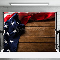 Lofaris Usa Flag Vintage Wood Grain Photography Backdrop