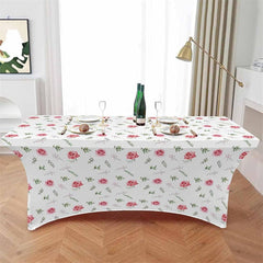 Lofaris Valentines Day Sweet Pink Rose Stretch Table Cover