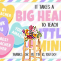 Lofaris Valentines Heart Big Little Minds Backdrop