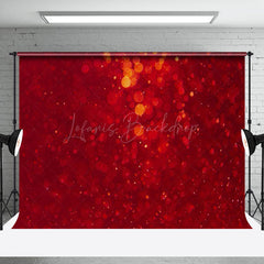 Lofaris Vibrant Red Holiday Bokeh Xmas Festival Backdrop