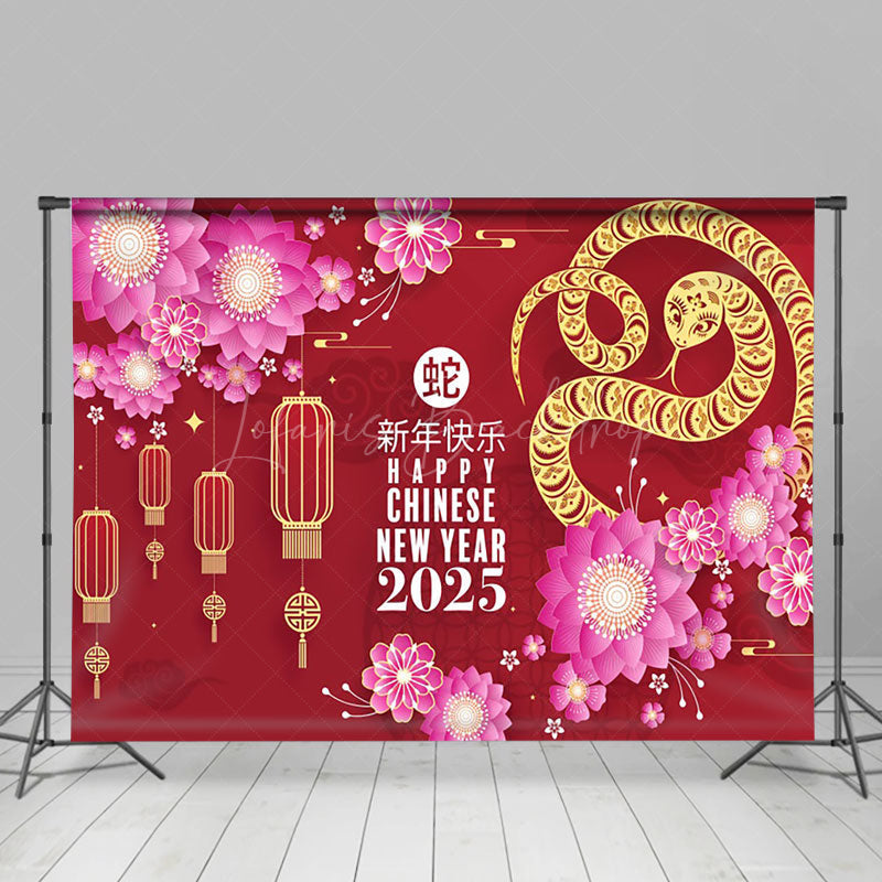 Lofaris Vibrant Snake 2025 Chinese New Year Celebration Red Backdrop