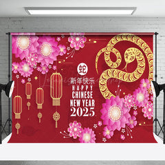 Lofaris Vibrant Snake 2025 Chinese New Year Celebration Red Backdrop