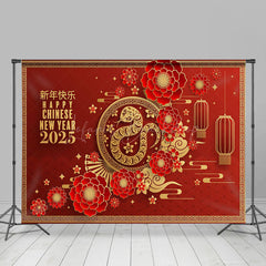 Lofaris Vibrant Snake Flower 2025 Chinese New Year Celebration Backdrop