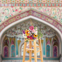 Lofaris Vibrant Tiled Archway Intricate Miniature Backdrop