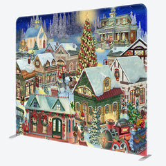 Lofaris Village Carriage Christmas Pillow Case Backdrop