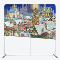 Lofaris Village Carriage Christmas Pillow Case Backdrop