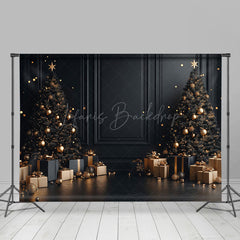 Lofaris Vintage Black Wall Gift Xmas Tree Christmas Backdrop