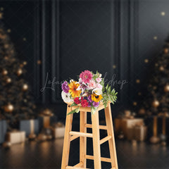 Lofaris Vintage Black Wall Gift Xmas Tree Christmas Backdrop