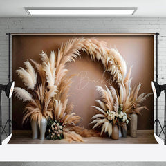 Lofaris Vintage Boho Feather Brown Wall Photography Backdrop