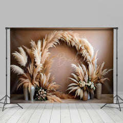 Lofaris Vintage Boho Feather Brown Wall Photography Backdrop