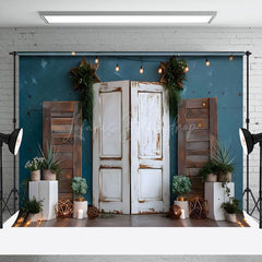 Lofaris Vintage Boho Wood Door Photography Backdrop For Studio