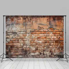 Lofaris Vintage Brick Wall Eroded Texture Patches Backdrop