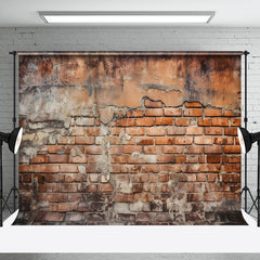 Lofaris Vintage Brick Wall Eroded Texture Patches Backdrop