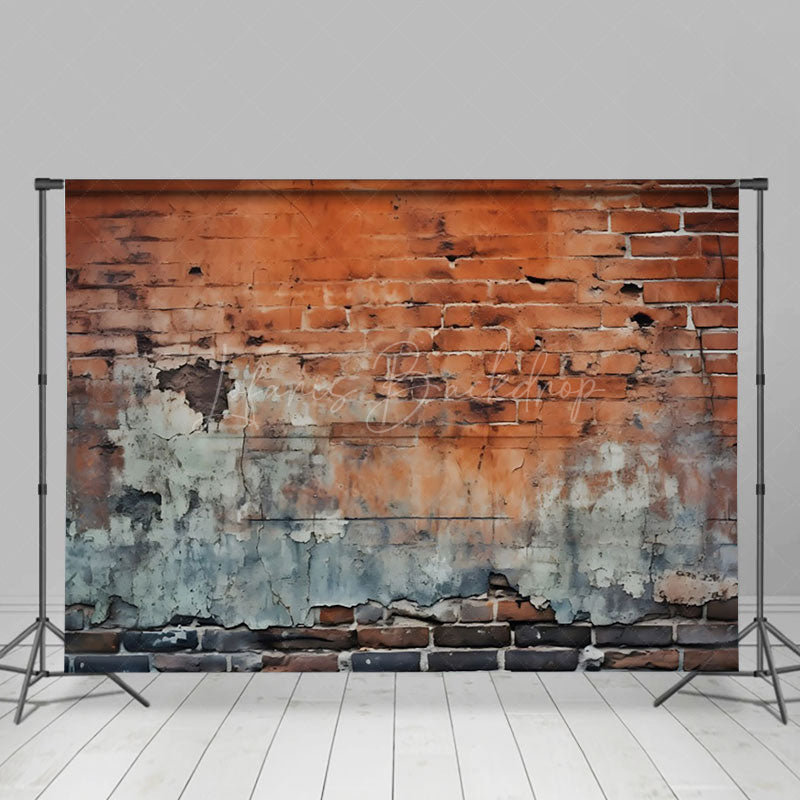 Lofaris Vintage Brick Wall Weathered Spots Marks Backdrop