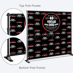 Lofaris Vintage Dude Black Step And Repeat Birthday Backdrop