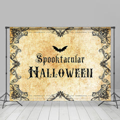 Lofaris Vintage Gothic Bats Spooktacular Halloween Backdrop