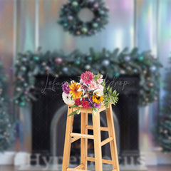 Lofaris Vintage Rainbow Wall Fireplace Christmas Backdrop