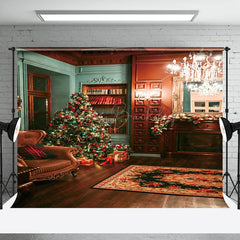 Lofaris Vintage Red Green Room Festive Christmas Backdrop