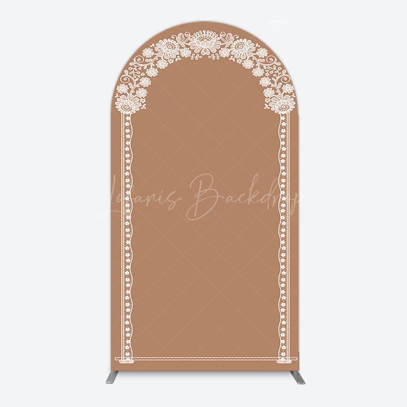 Lofaris Vintage Romantic White Lace Wedding Arch Backdrop