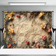 Lofaris Vintage Rustic Paper Dried Orange Flower Backdrop