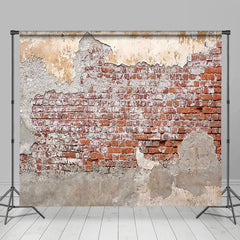 Lofaris Vintage Shabby Grey Red Brick Wall Room Set Backdrop