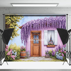 Lofaris Violet Wisteria Garden Shed Spring Photo Backdrop