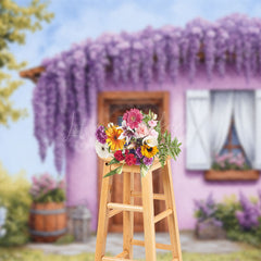 Lofaris Violet Wisteria Garden Shed Spring Photo Backdrop