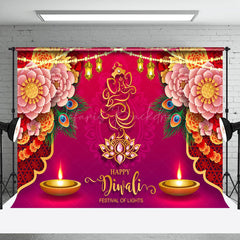 Lofaris Warm Candlelit Lantern Floral India Diwali Backdrop