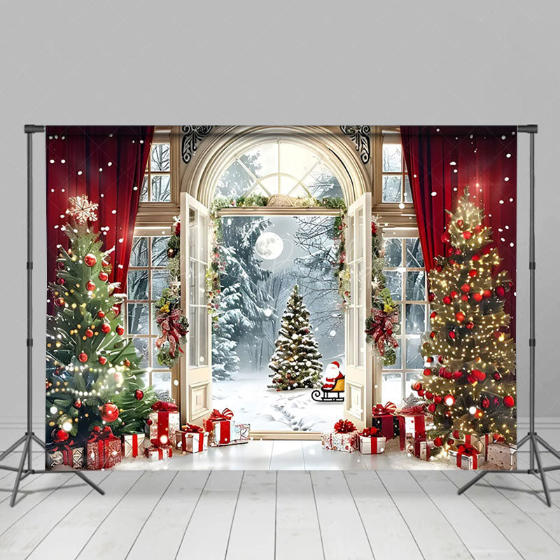 Lofaris Warm Christmas Cottage In The Forest Photo Backdrop