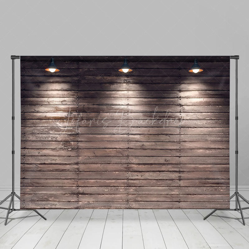 Lofaris Warm Comfortable Wooden Strip Soft Effects Backdrop