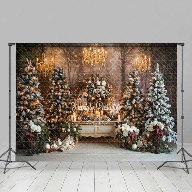 Lofaris Warm Glow Lights Christmas Country Lane Backdrop