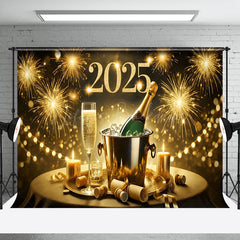 Lofaris Warm Light Beer 2025 New Year Home Party Backdrop