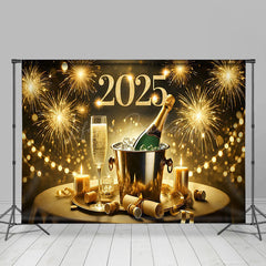 Lofaris Warm Light Beer 2025 New Year Home Party Backdrop