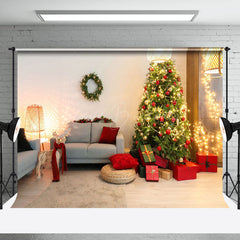 Lofaris Warm Light Christmas Tree Gift Sofa Xmas Backdrop