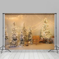 Lofaris Warm Light Twinkling Xmas Trees Christmas Backdrop