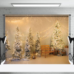 Lofaris Warm Light Twinkling Xmas Trees Christmas Backdrop