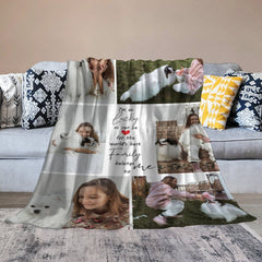 Lofaris Warm Pet With Family Personalized Photo Blanket