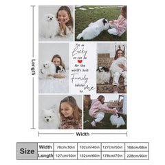 Lofaris Warm Pet With Family Personalized Photo Blanket