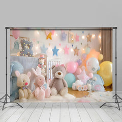 Lofaris Warm Room Colorful Stars Toy Cake Smash Backdrop