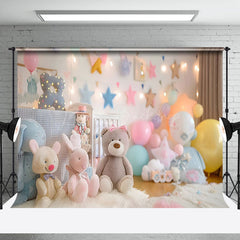 Lofaris Warm Room Colorful Stars Toy Cake Smash Backdrop