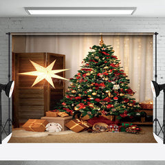 Lofaris Warm Room Star Twinkle Xmas Tree Christmas Backdrop