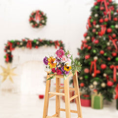 Lofaris Warm White Interior Christmas Tree Photo Backdrop