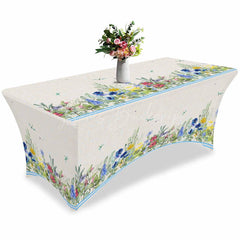 Lofaris Watercolor Blossom Dragonfly Stretch Table Cover