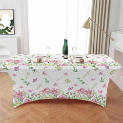 Lofaris Watercolor Blossom Pink Flower Stretch Table Cover