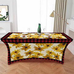 Lofaris Watercolor Chrysanthemum Flower Fall Stretch Table Cover