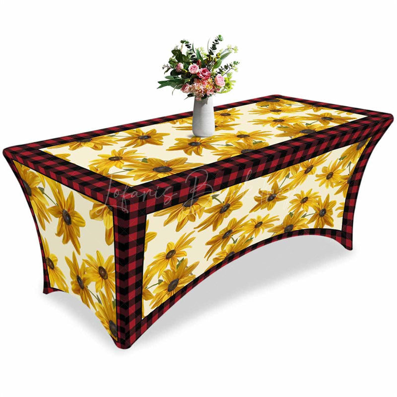 Lofaris Watercolor Chrysanthemum Flower Fall Stretch Table Cover