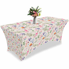 Lofaris Watercolor Garden Blossom Flower Stretch Table Cover