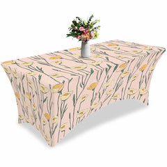 Lofaris Watercolor Garden Flower Art Elegant Stretch Table Cover