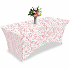 Lofaris Watercolor Seamless Pink Flower Stretch Table Cover